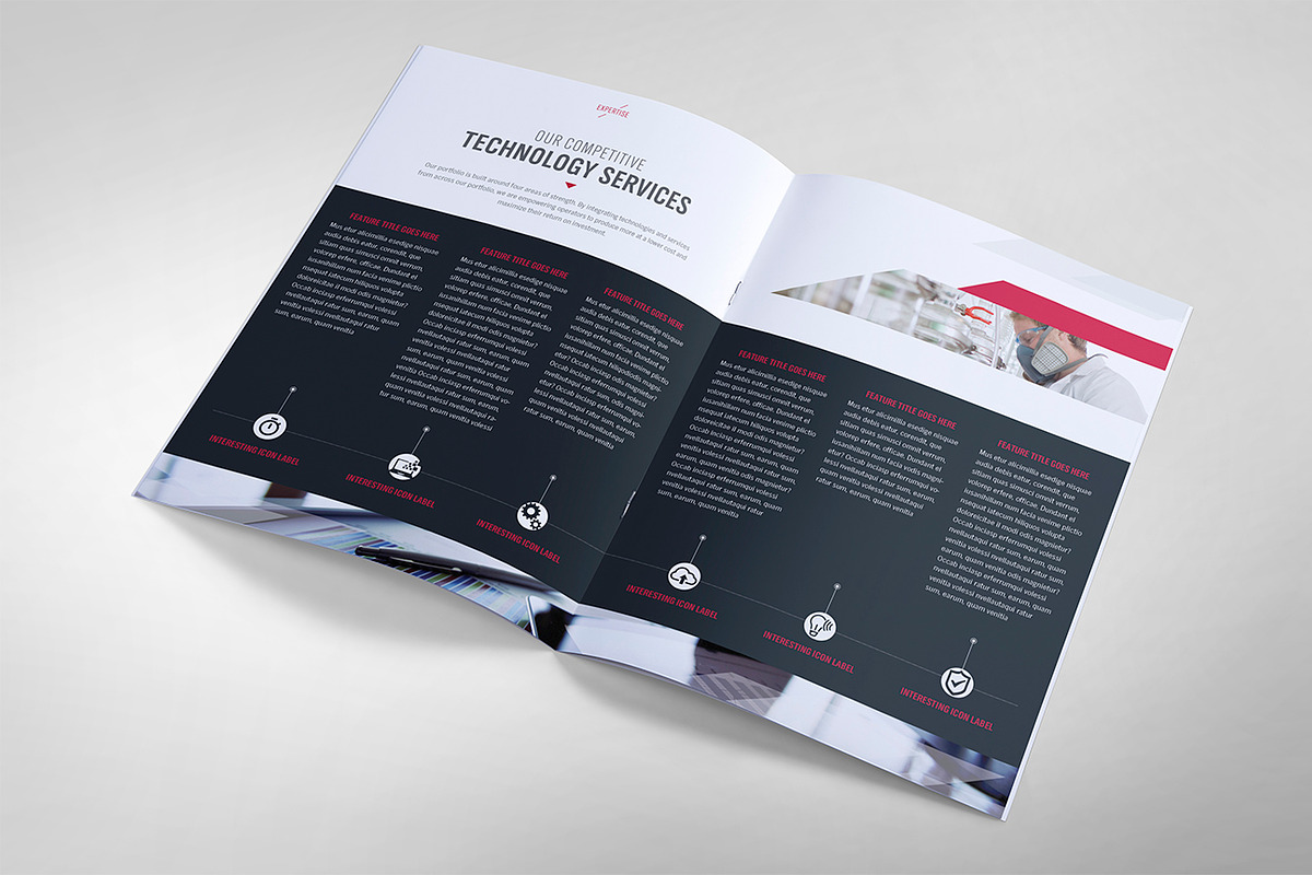 Sharp Modern Brochure and PowerPoint, a Brochure Template by Shop Mockpro (Photo 7 of 11)