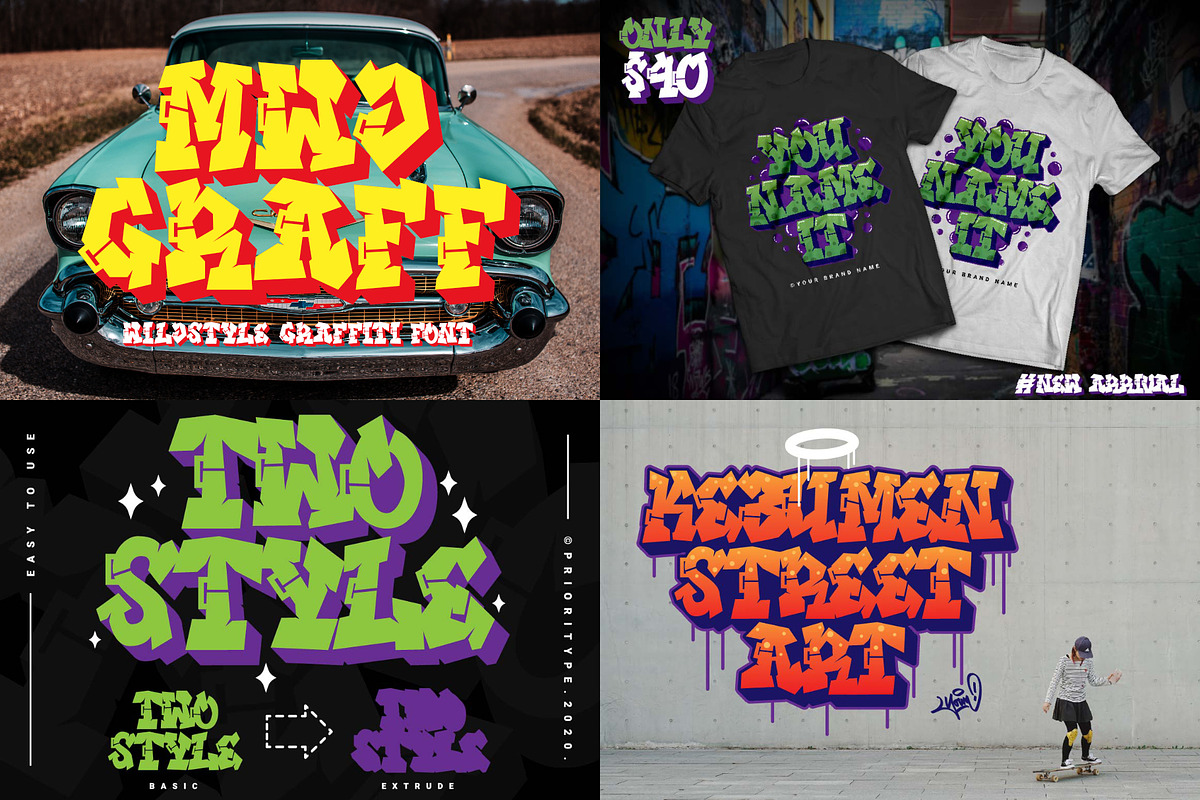 Graffiti Font Bundle - SALE! 90% OFF, a Font by Prioritype Co (Photo 3 of 11)