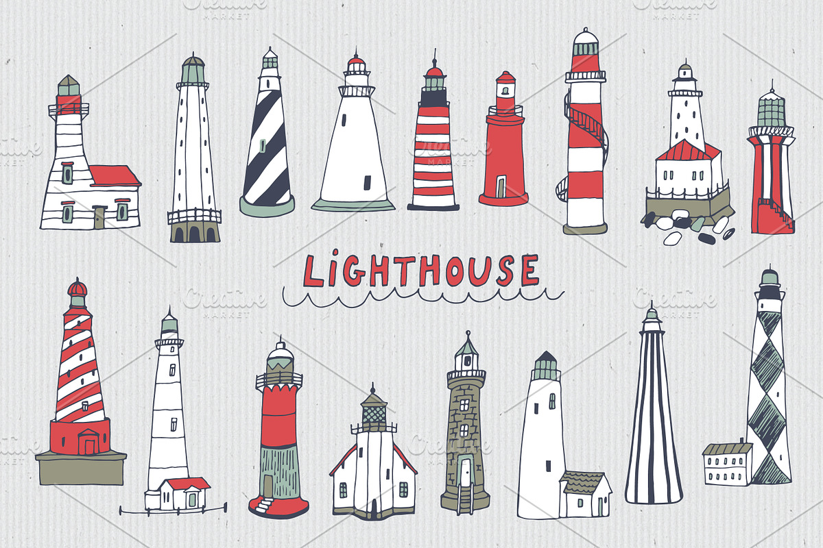 Lighthouse, a Pattern Graphic by GooseFrol