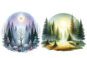 Forest Landscapes PNG Clipart, an Illustration by Designworld (Thumbnail 5 of 6)