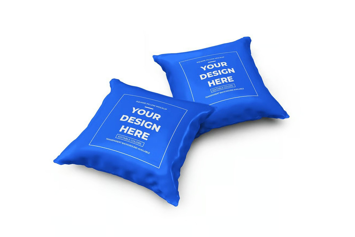 Square Pillow Cushion Mockup, a Household Mockup by DesignRushMarket (Photo 5 of 11)