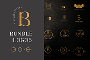 B letter MINIMAL VINTAGE LOGOS, a Branding & Logo Template by Hamed Studio (Thumbnail 1 of 6)