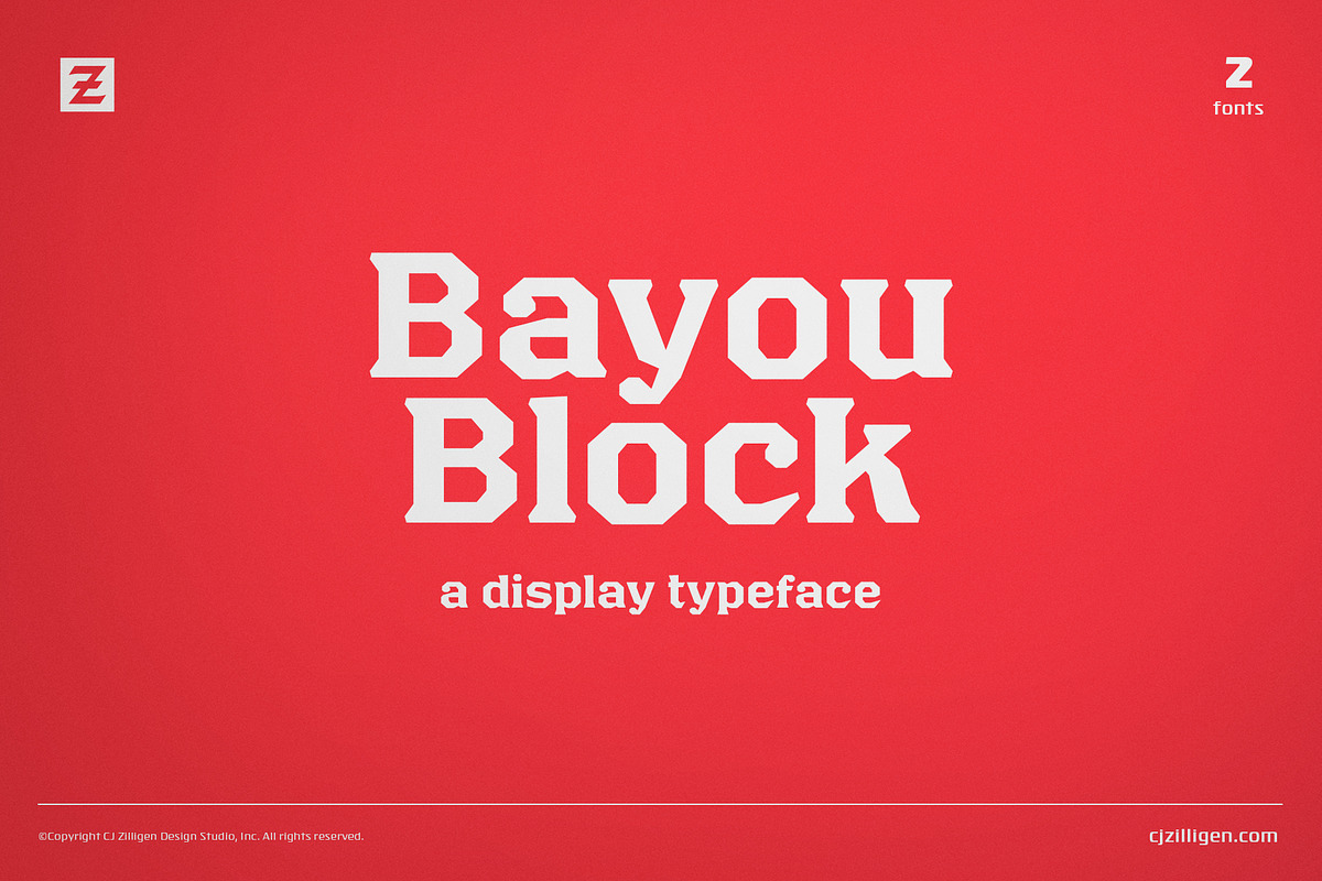 Bayou Block, a Font by VarsityType® (Photo 1 of 7)