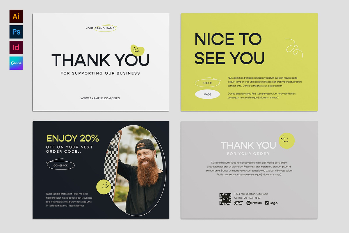 Modern Thank You Card Template, a Card Template by BrandPacks (Photo 1 of 4)