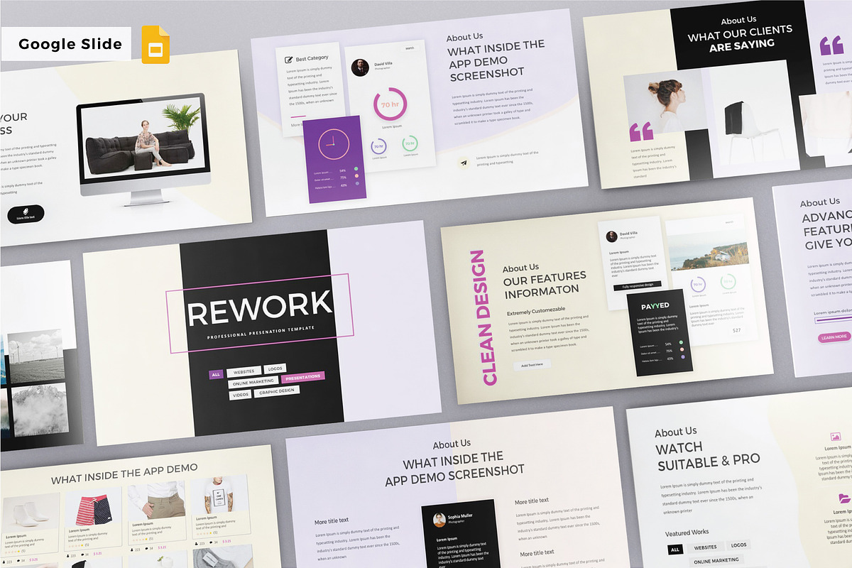 REWORK - Google Slide Template, a Presentation Template by Shafura