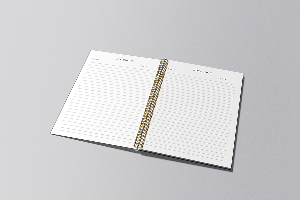 A4 Spiral Notebook Mockup, a Print Template by graphicsecond (Photo 10 of 16)