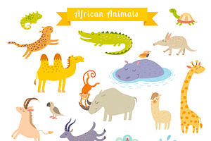 African animals vector illustration