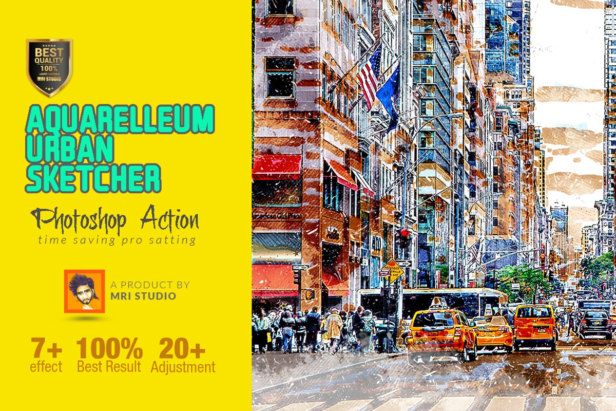Aquarelleum Urban Sketcher Action, an Action Add-On by MRI STUDIO (Photo 2 of 13)