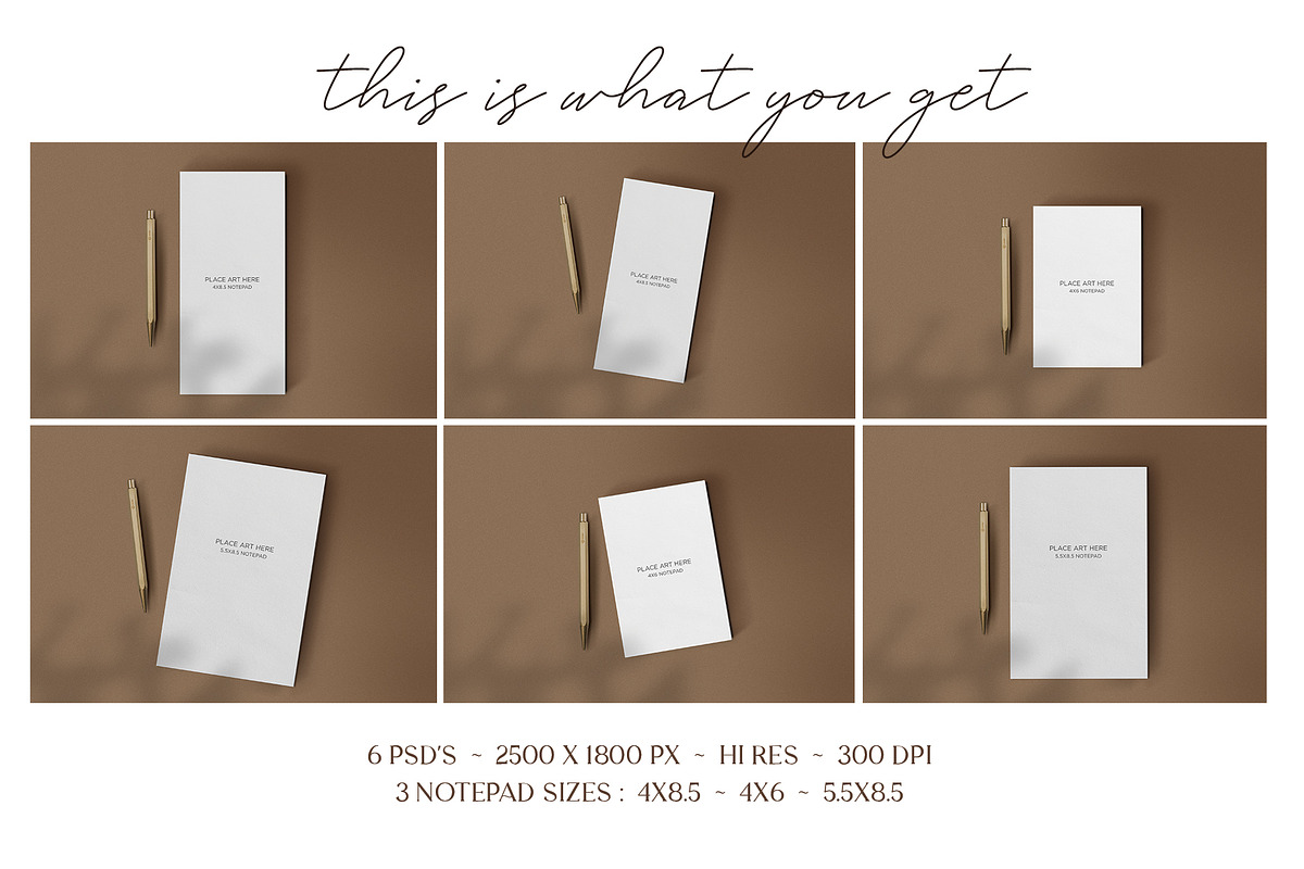 Mockup - Notepad in 3 sizes, a Books & Magazine Mockup by tomodachi studio (Photo 2 of 5)