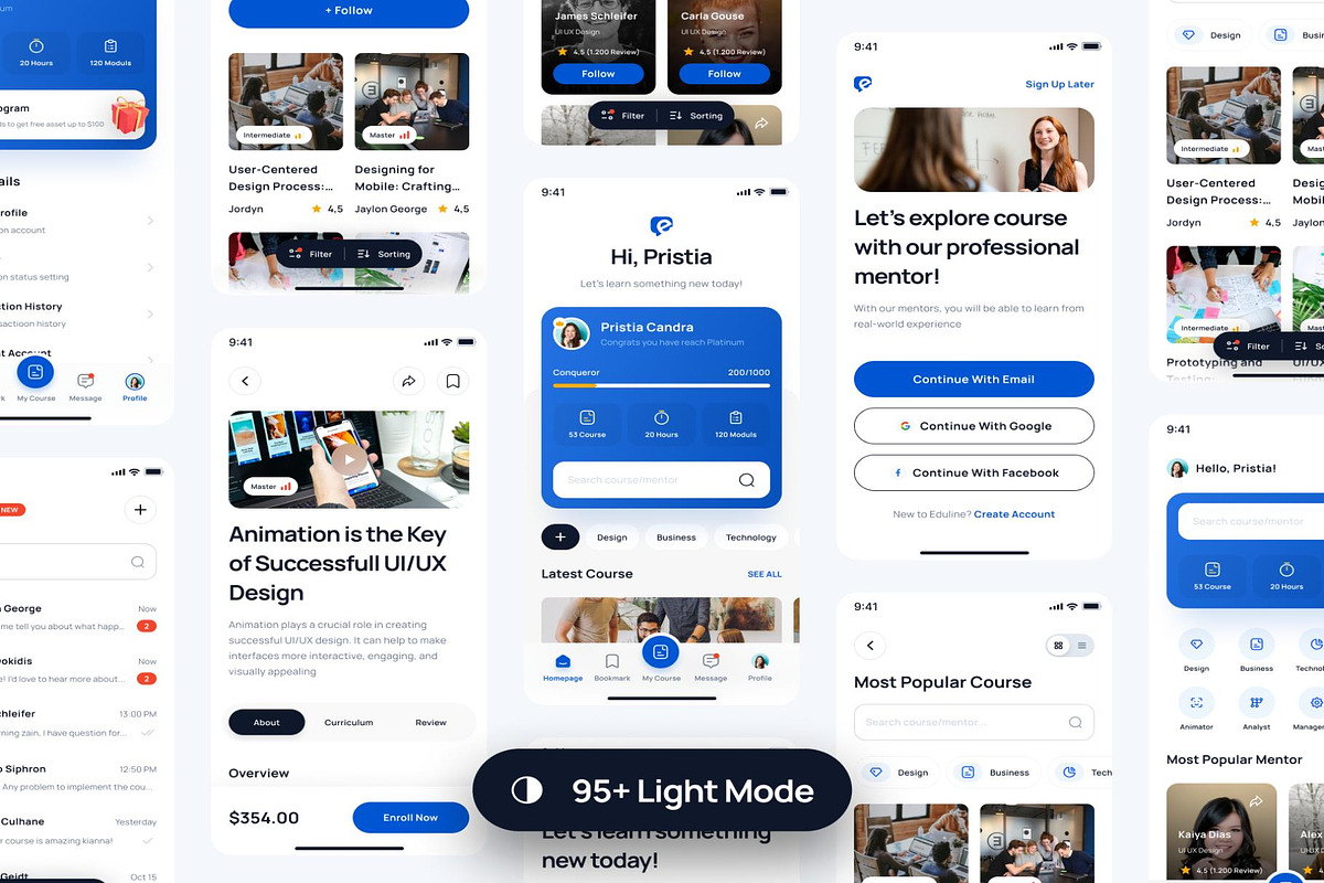 Eduline Education Online LearningApp, an UI Kit Template by Creative Perspective (Photo 3 of 6)