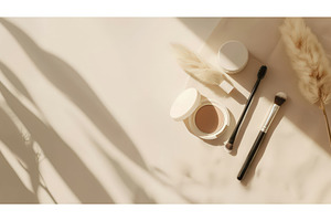 Natural makeup flat lay with, a Beauty & Fashion Photo by piter.goskov