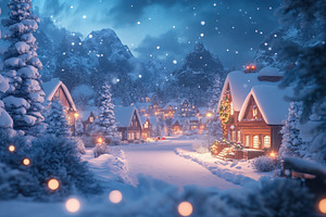 Enchanting winter wonderland snowy l, a Photo by Pavel_design