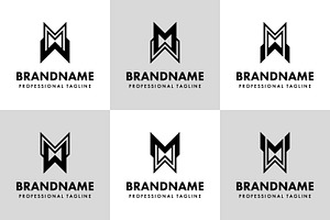 Letters WM or MW Monogram Logo Set, a Branding & Logo Template by Pray Art Design Studio