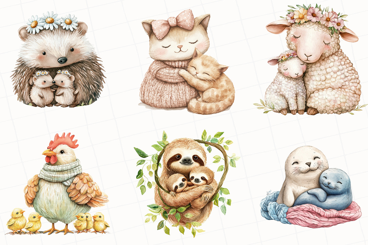 Kawaii Knitted Animals Mother's Day, an Illustration by OK Design (Photo 5 of 5)