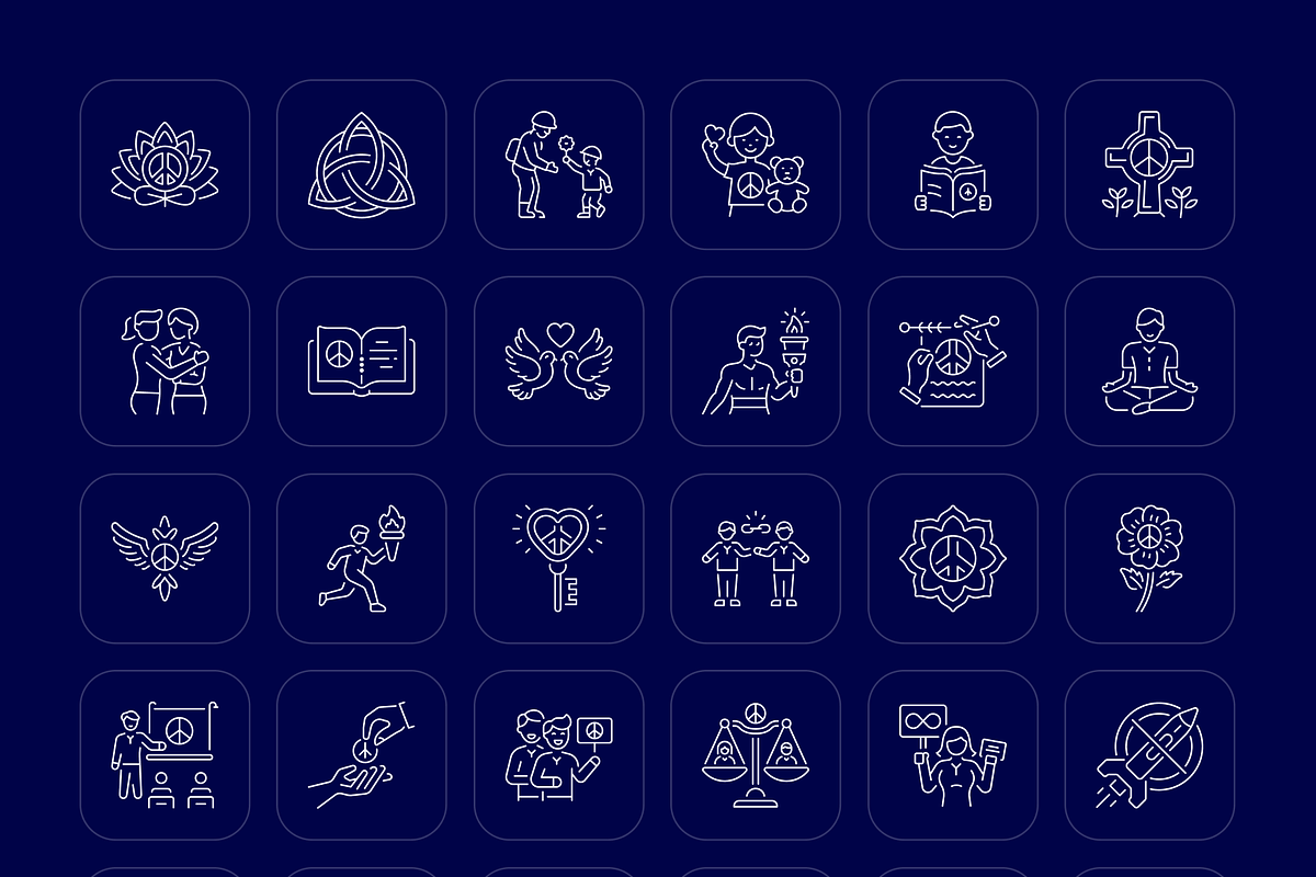 Peace Icon Collection, an Outline Icon by Prosymbols (Photo 7 of 7)