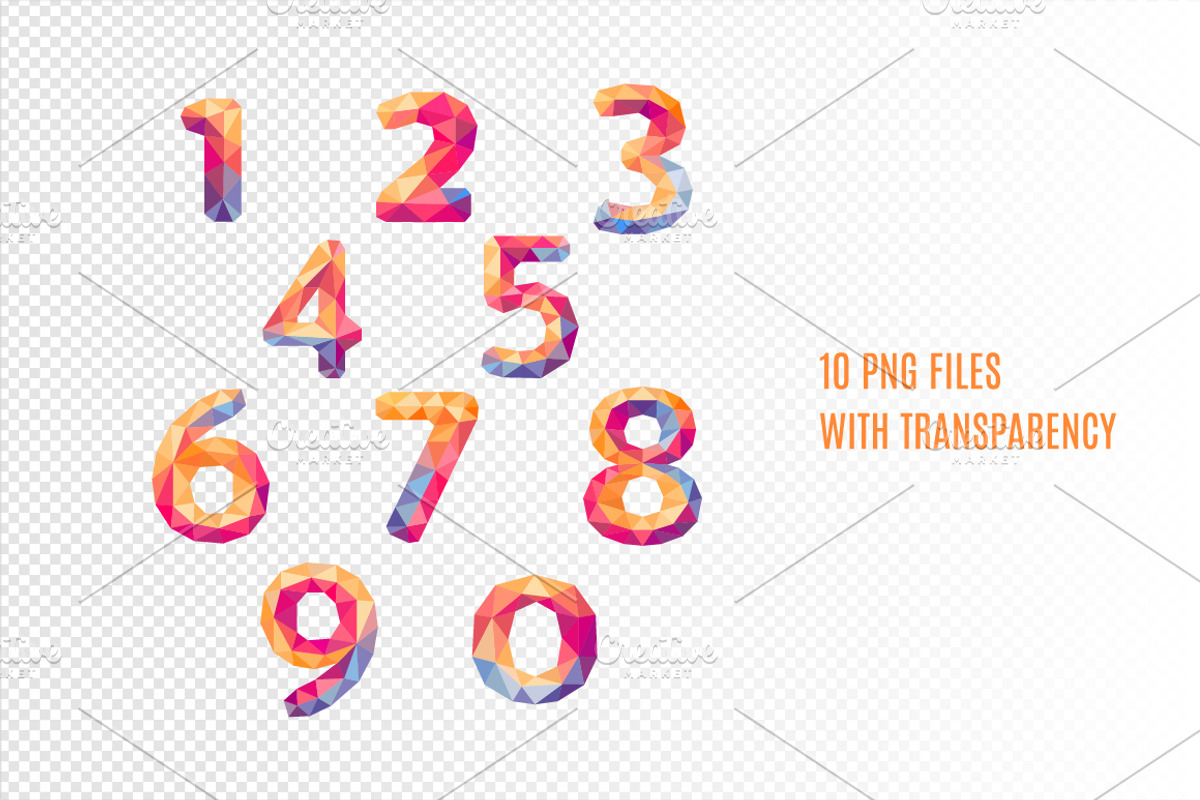 Bright Polygonal Crystal Numbers, a Graphic by KannaaDesign (Photo 3 of 4)