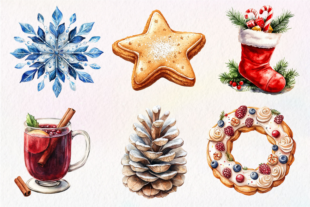 Happy Holidays Christmas Clipart, an Illustration by Dream Creation (Photo 3 of 7)