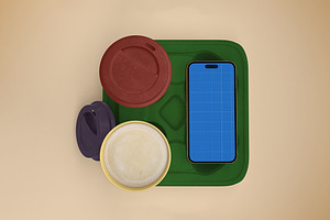 Cafe iPhone 16 Pro Max Mockup, an iPhone Mockup by Qaleb Studio