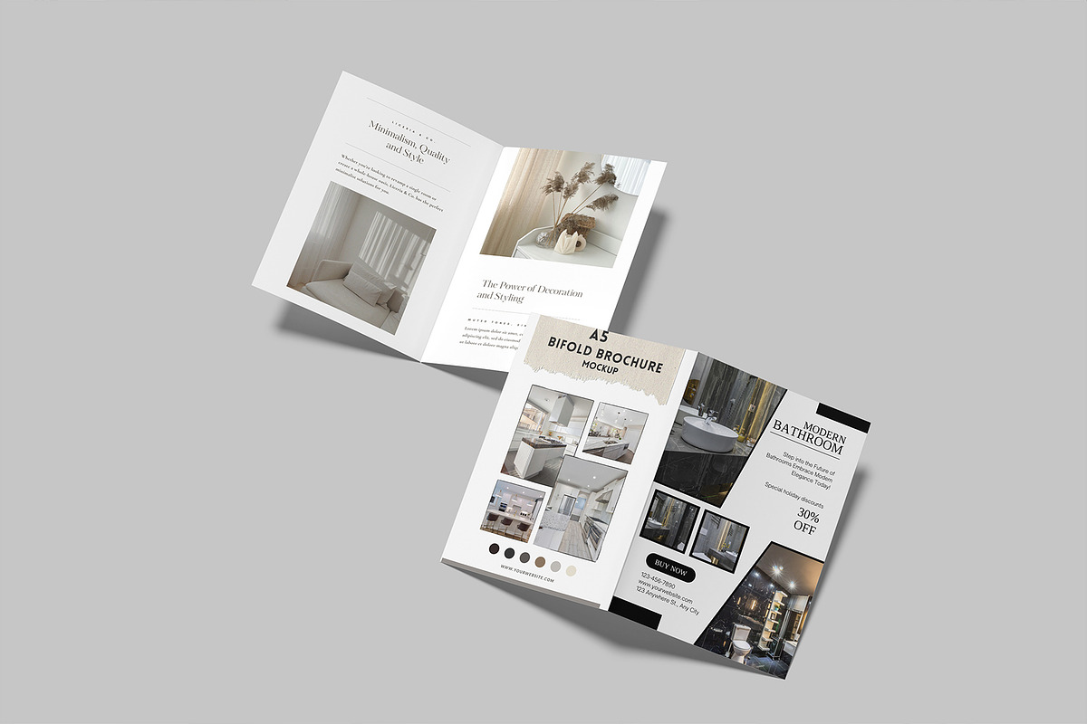 A5 Bifold Brochure Mockup, a Flyer Template by lamorastudio (Photo 8 of 11)