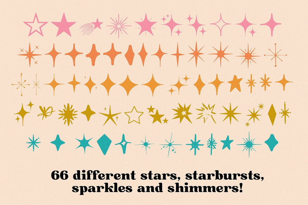 Stars and Sparkles Illustration Font, a Symbol Font by Dear Darling Design (Photo 6 of 6)