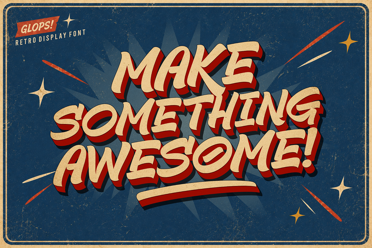 Glops – Retro Brush Font, a Handwritten Font by figuree studio (Photo 2 of 10)