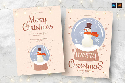 Flyer Winter Snow Globe Illustration, a Flyer Template by BrandPacks