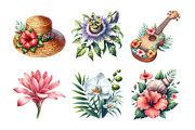 Watercolor Tropical Flower Bundle, an Illustration by Daily.Designs (Thumbnail 4 of 5)