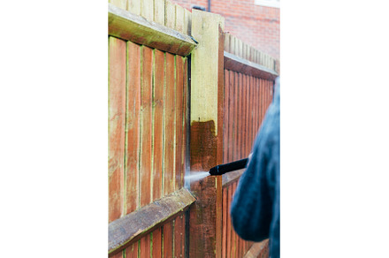 Cleaning of Wood Fence with pressure, a Nature Photo by MAnuta