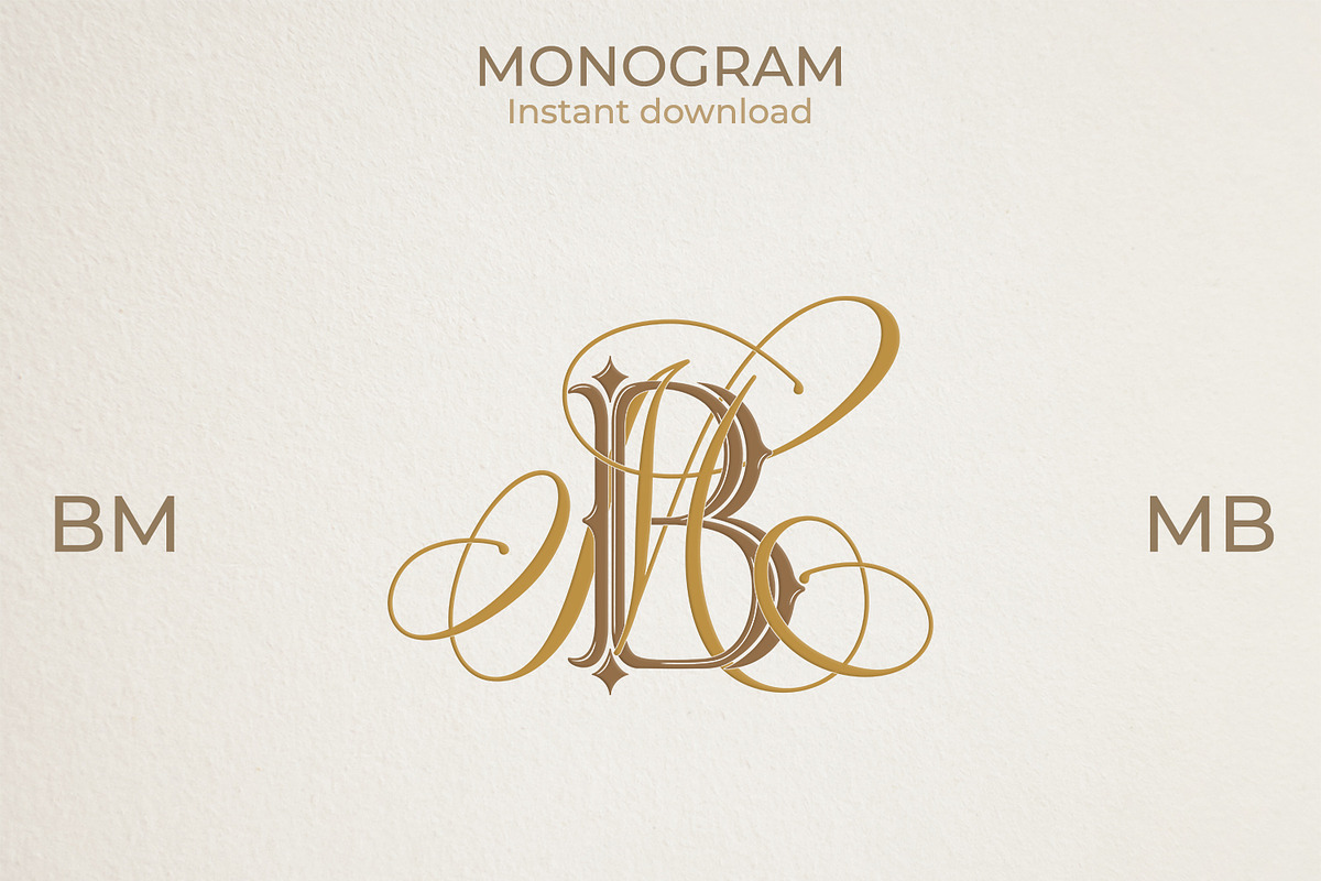 MB BM Wedding Monogram Logo, a Branding & Logo Template by LogoAV (Photo 6 of 6)