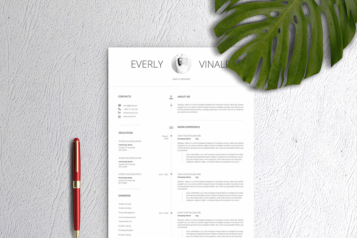 Resume Template / CV, a Resume Template by Peunayah (Photo 1 of 8)