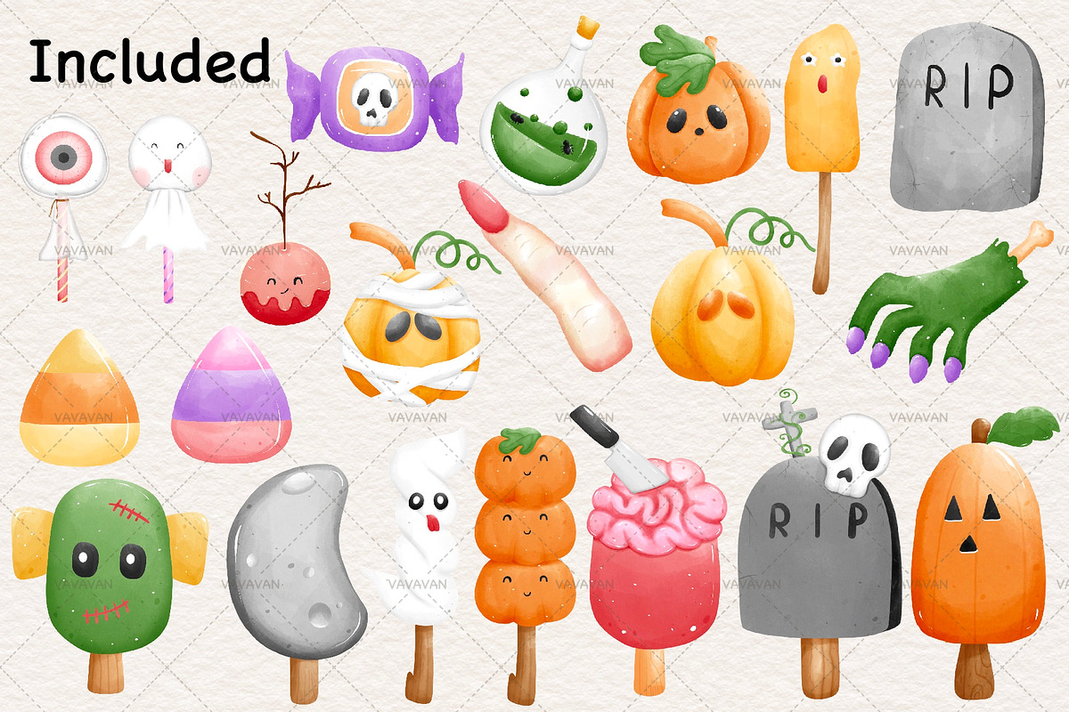 Happy Halloween party clipart, a Seasonal Illustration by Vavavan Artwork (Photo 3 of 4)