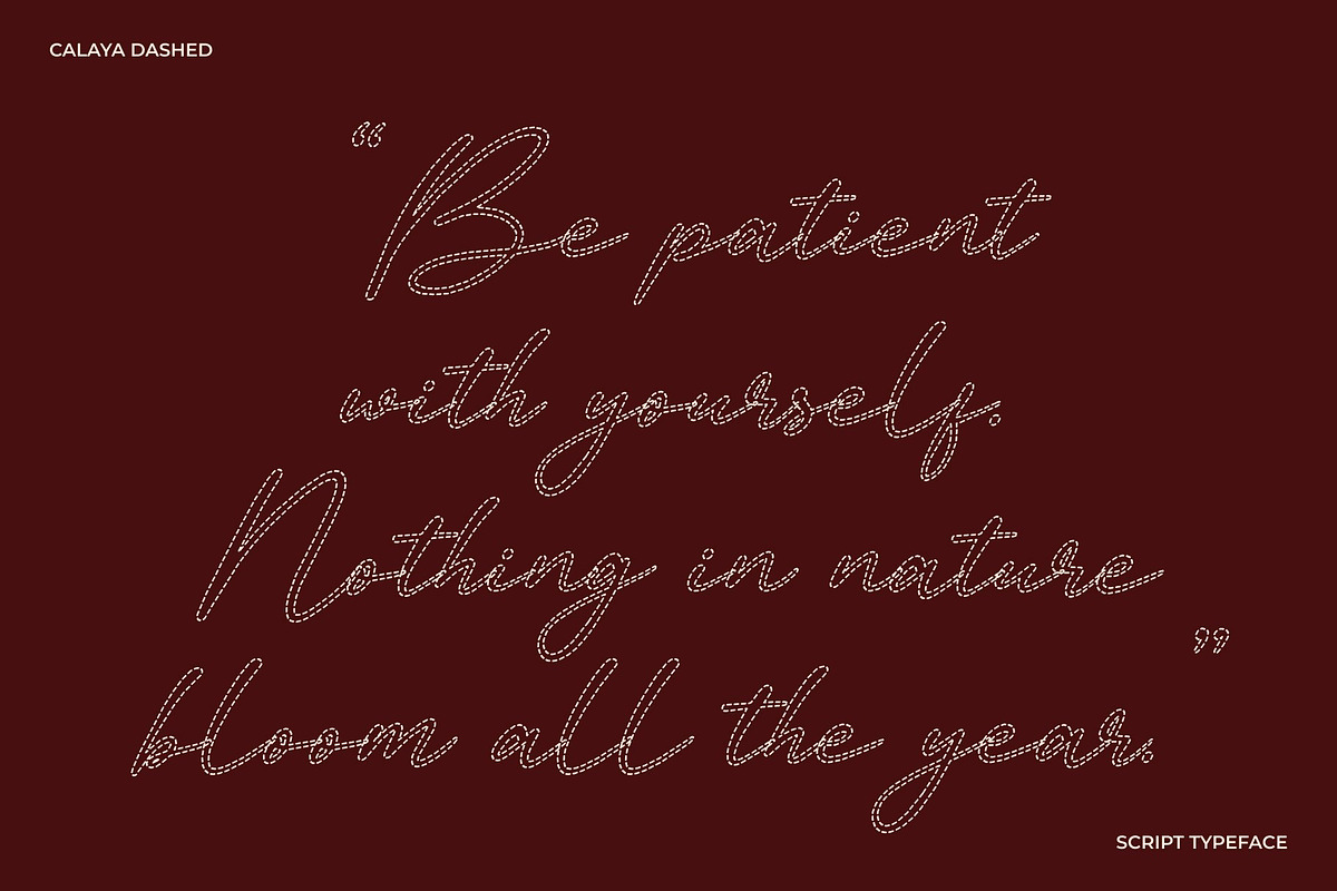 Calaya Dashed, a Script Font by Craft Supply Co. (Photo 2 of 8)