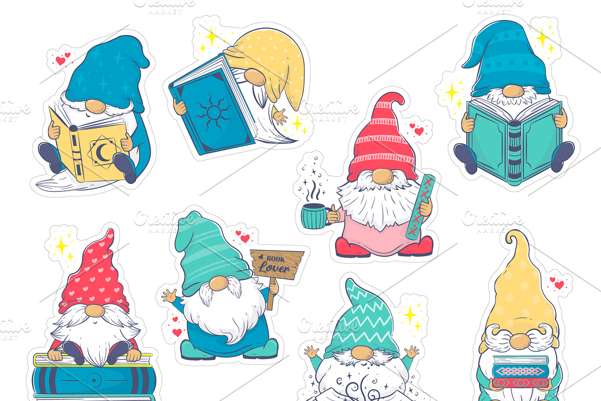 74 Gnomes Stickers and Clip art, a Person Illustration by Boo Guevara Shop (Photo 4 of 14)