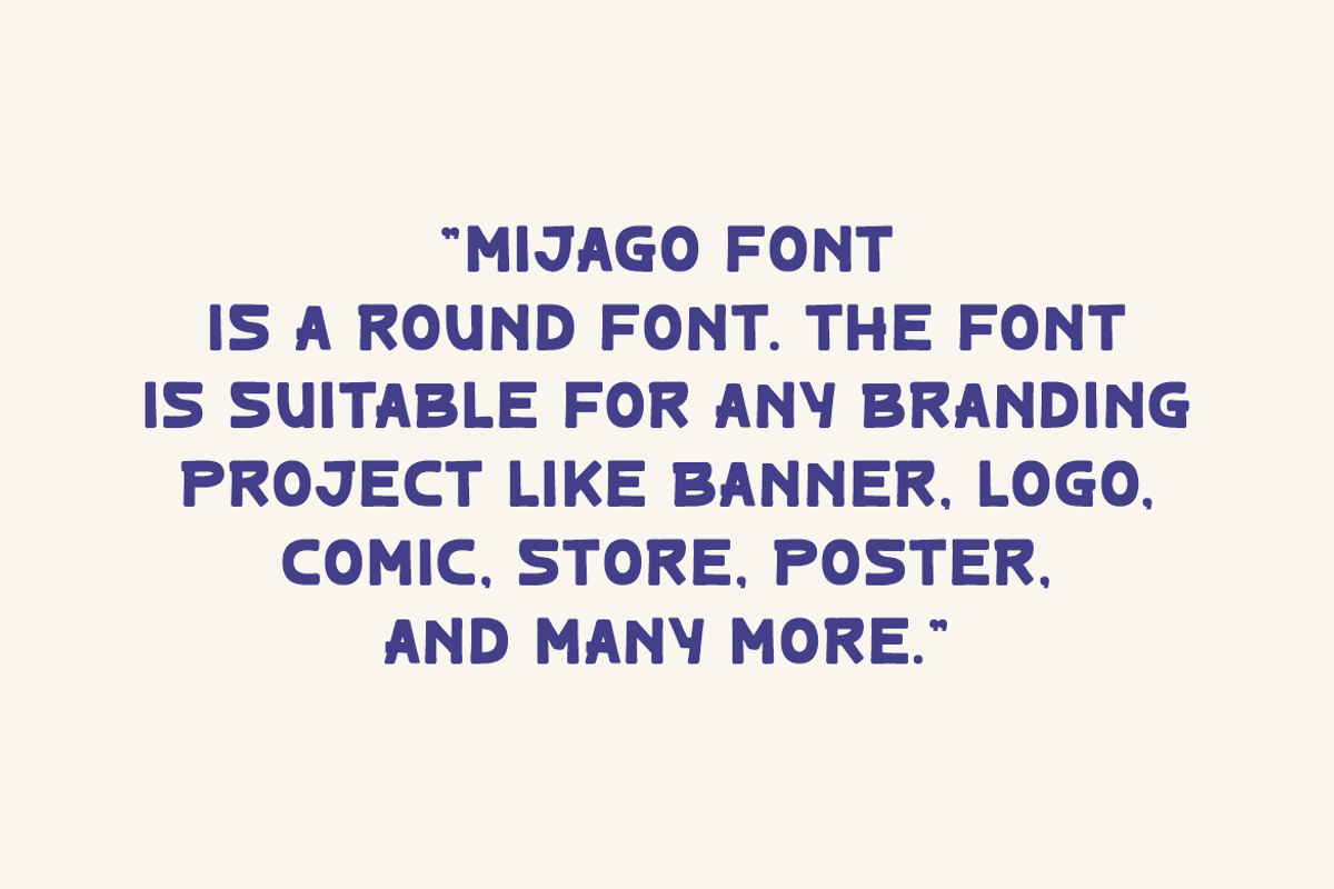Mijago - Comic & Round Font, a Sans Serif Font by QR Design Studio (Photo 5 of 7)