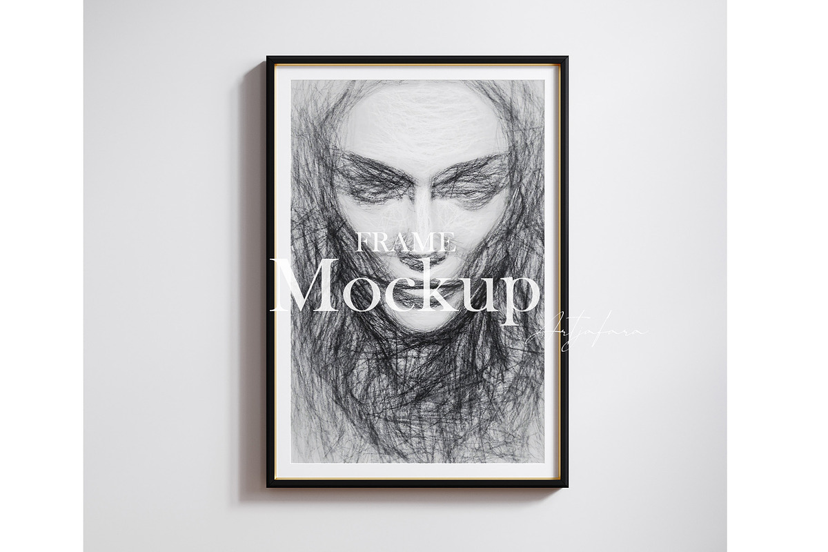 Black frame mockup close up, an Advertising Mockup by Artjafara (Photo 1 of 4)