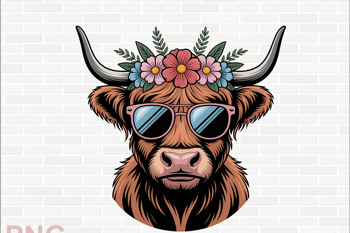 Highland Cow Clipart Designs, an Animal Illustration by crative8112 (Photo 4 of 8)