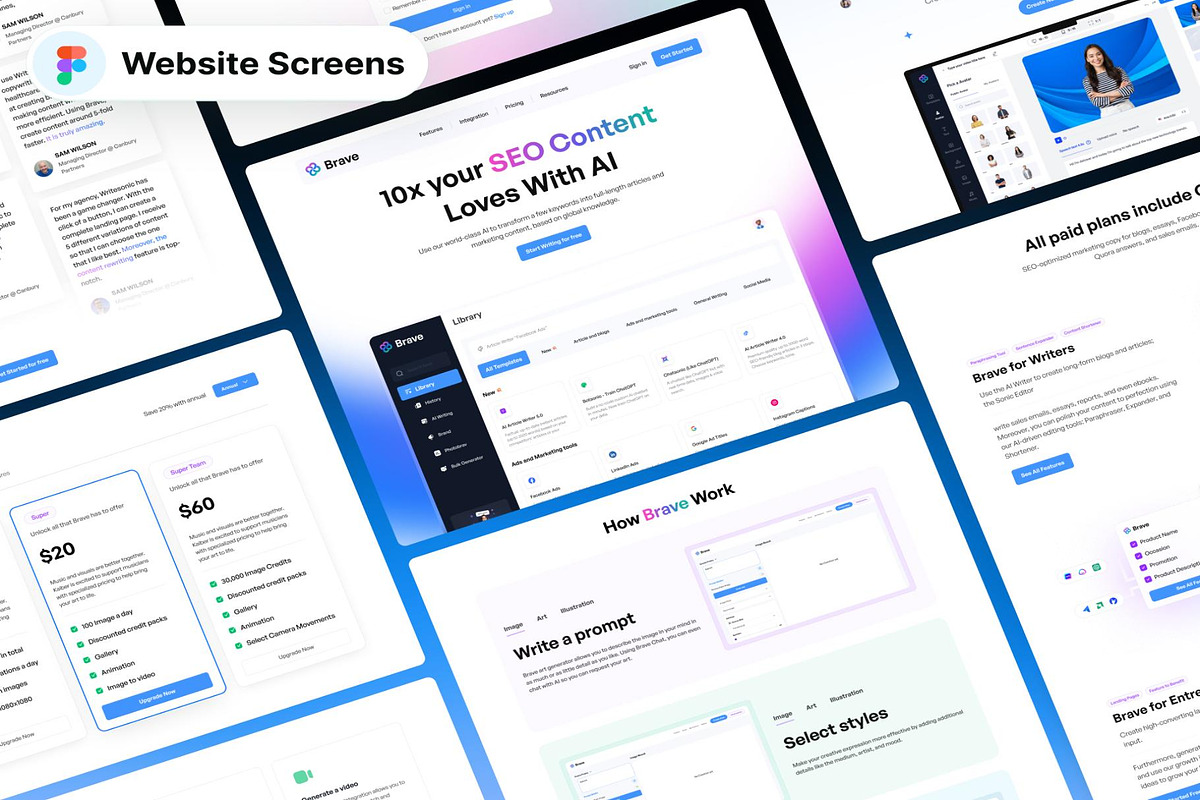 AI Multipurpose Website UI Kits, an UI Kit Template by Lumina_ui_ux202 (Photo 7 of 7)