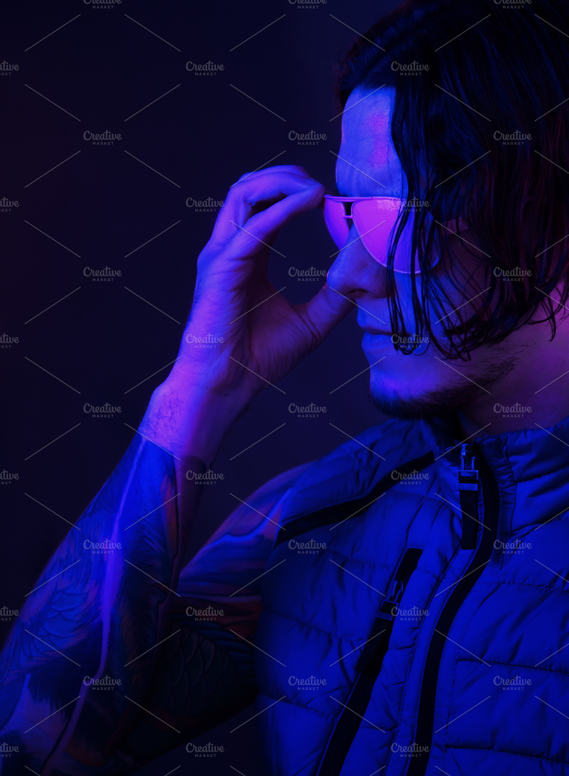 Retrowave synthwave portrait., a Beauty & Fashion Photo by P&G