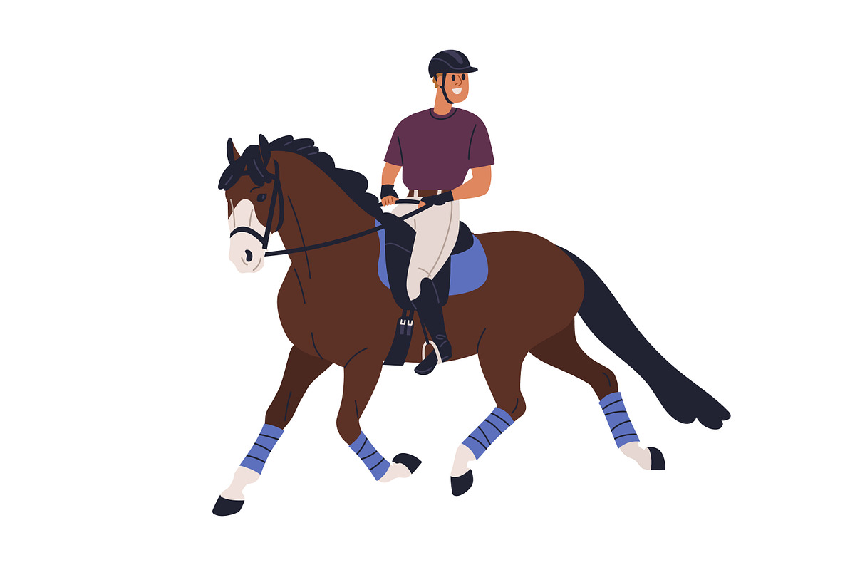 Equestrians riding horse backs set, an Animal Illustration by Good Studio (Photo 3 of 11)