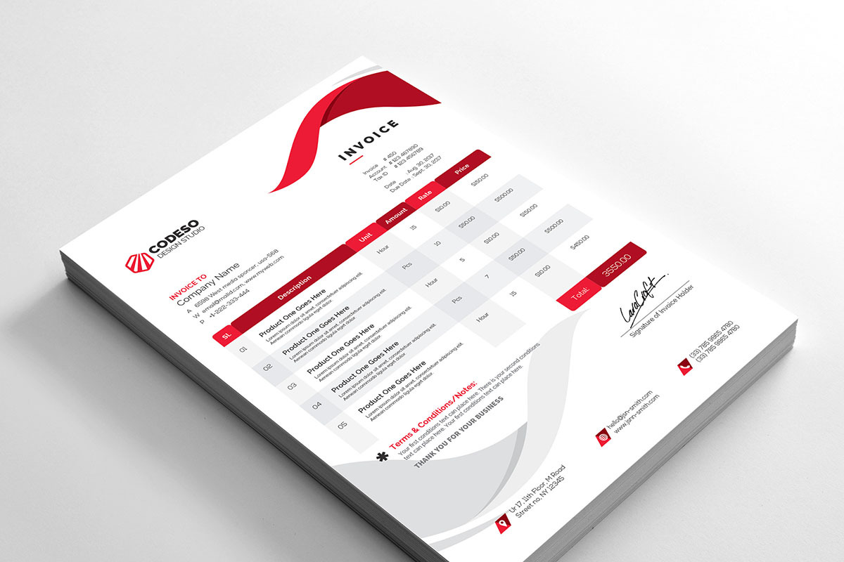Creative Invoice, a Stationery Template by GenerousArt