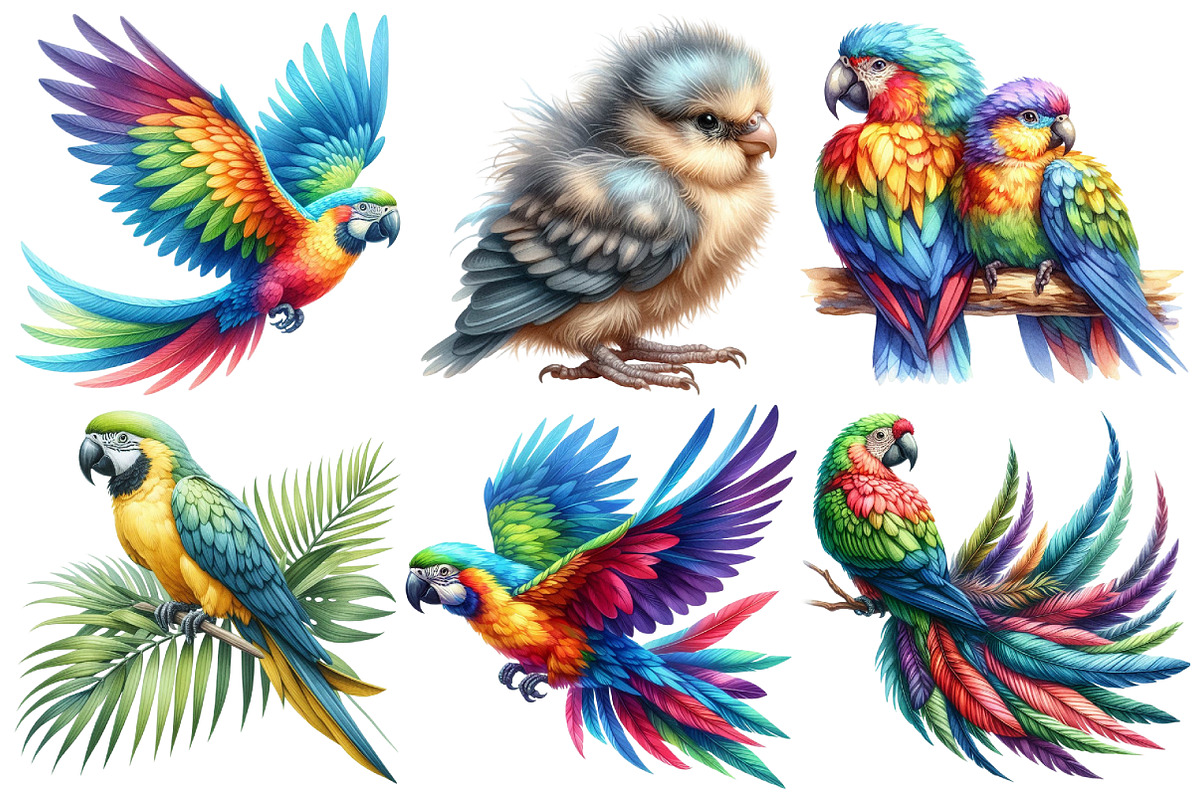 Colorful Parrot Clipart, an Illustration by Pixels.Craft (Photo 2 of 7)