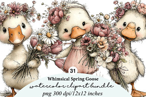 whimsical spring goose clipart, an Illustration by GatewayDesign