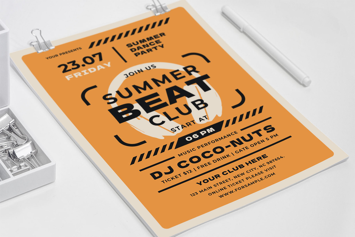 Summer Beat Club, a Print Template by Me55enjah Design (Photo 4 of 4)