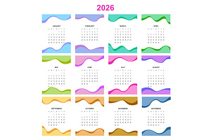 Calendar planner for 2026. 2026, a Texture Illustration by Golden Sikorka