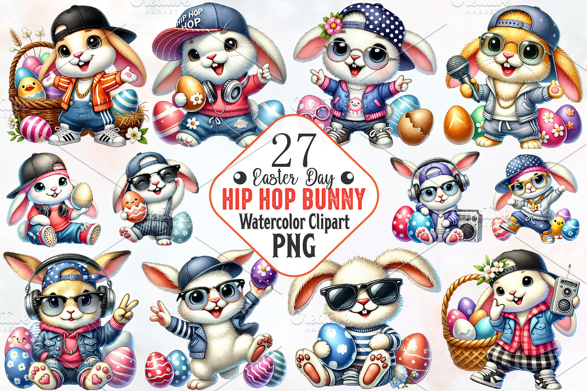 Hip hop bunny Easter day sublimation, an Illustration by RobertsArt (Photo 1 of 7)