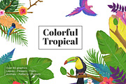 Colorful Tropical Summer Design Set, an Animal Illustration by Def Studio (Thumbnail 1 of 7)