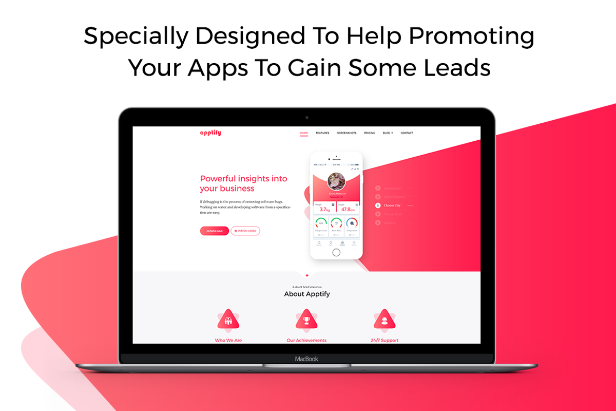 Apptify - App Landing Page with Blog, an App Template by Pentaclay (Photo 2 of 6)