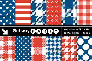 Vector Patriotic Plaid Stars Stripes