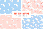 Flying birds seamless patterns set, an Animal Illustration by Good Studio (Thumbnail 1 of 10)
