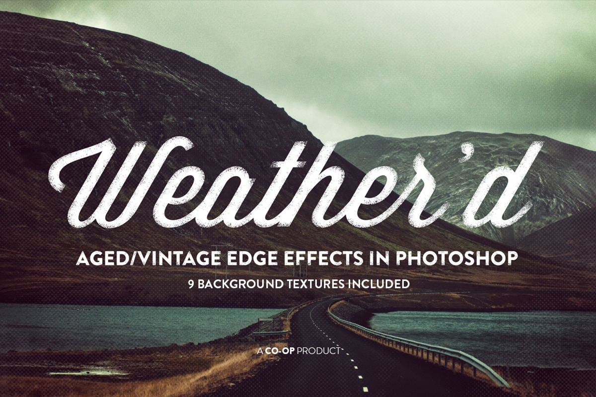 Weathered - Aged / Vintage effects, a Layer Style Add-On by Graphic Goods Co (Photo 1 of 5)
